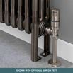 Butler & Rose 4 Column Horizontal Radiator - Bare Metal Lacquer Finish - 600 x 1014mm
